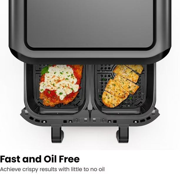Chefman Dual Basket Digital Air Fryer Oven w/ Easy View Windows, 2 Independent 2.75L