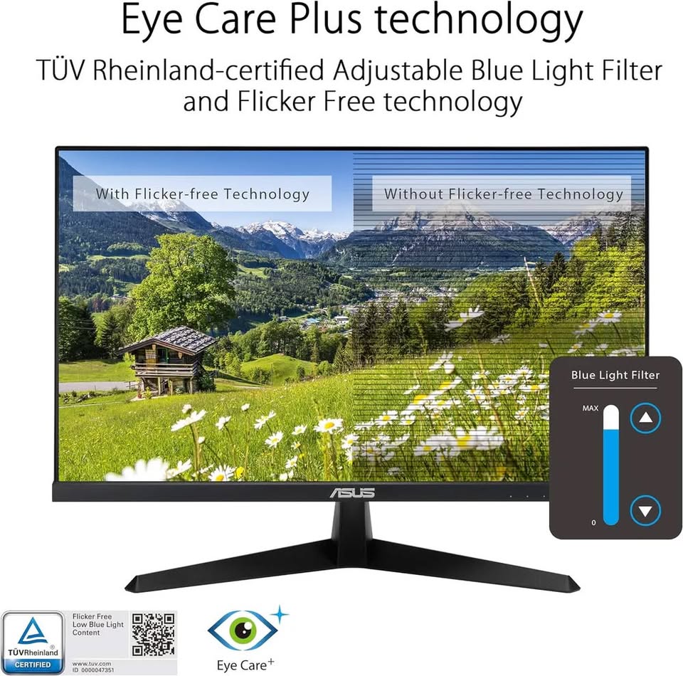 ASUS VY249HE-W 23.8 1080P Monitor - White Full HD 75Hz IPS