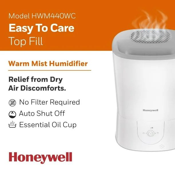 Honeywell HWM440WC Top Fill Warm Mist Humidifier, Top Fill and Warm Mist