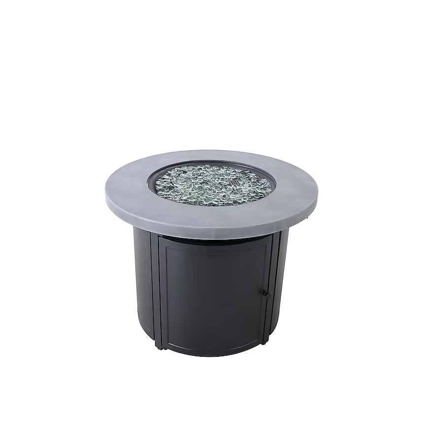 Garden Treasures 32-Inches W Black Steel Round Liquid propane Fire pit