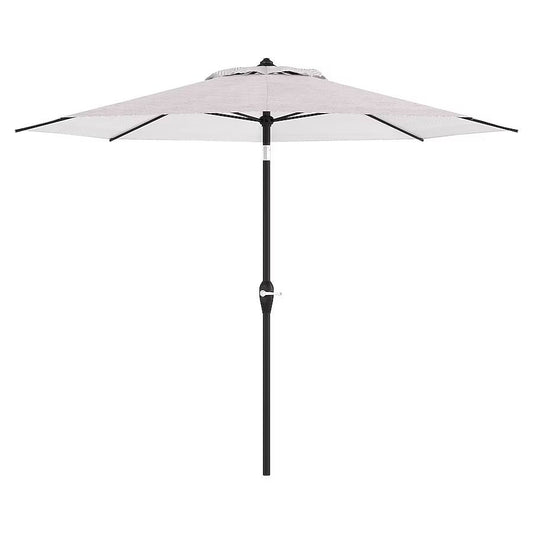 Allen + Roth 9-ft Aluminum Gray Arrows Auto-tilt Market Patio Umbrella