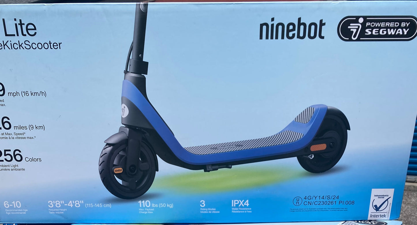 Segway - C2 Lite Kids Electric Kick Scooter w/5.6 mi Max Operating Range & 9.9 mph Max Speed - Blue