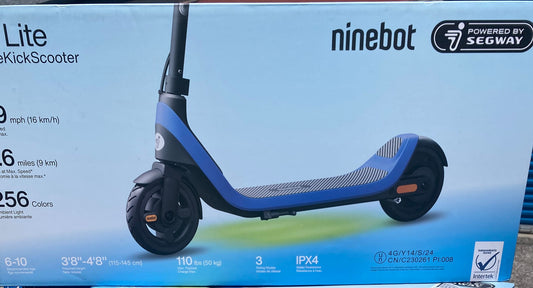 Segway - C2 Lite Kids Electric Kick Scooter w/5.6 mi Max Operating Range & 9.9 mph Max Speed - Blue