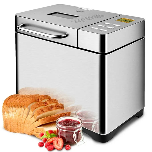 KBS 19-in-1 2LB Bread Maker Machine Fully Automatic LCD Display, Stainless Steel Model# 013