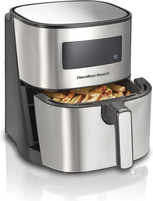 Hamilton Beach 5.8 Quart Digital Air Fryer Oven with 8 Presets, Easy to Clean Nonstick Basket