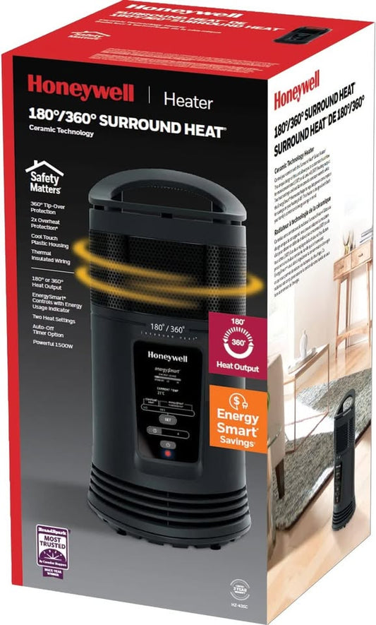 Honeywell HZ-435C EnergySmart Ceramic Surround Space Heater for Bedroom, Office, Indoor Space,