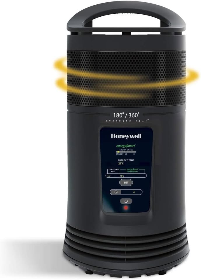 Honeywell HZ-435C EnergySmart Ceramic Surround Space Heater for Bedroom, Office, Indoor Space,