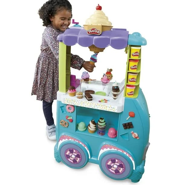 Play-Doh Kitchen Creations Ultimate Ice Cream Truck Playset with 27 Accessories, 12 Cans