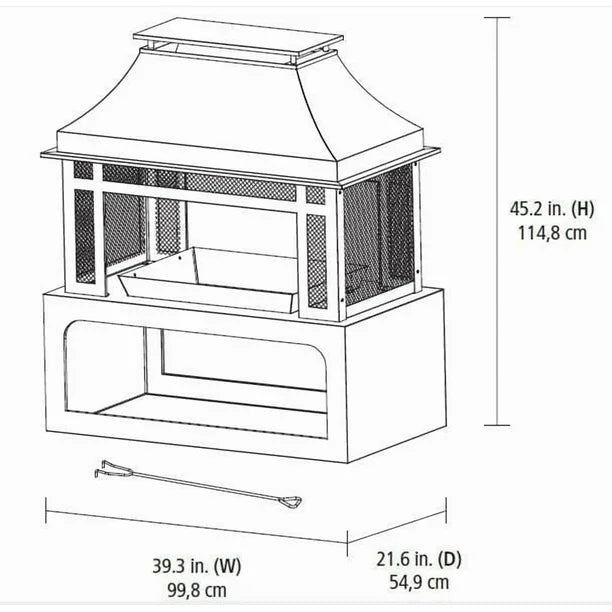Hometrends Steel Outdoor Fireplace, Hometrends Outdoor Fireplace